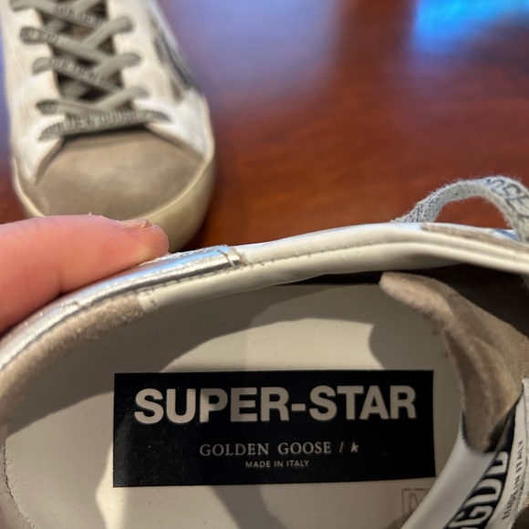 Golden Goose Gray and White Sneakers Distressed Leather women’s size 7.5 - Picture 5 of 7